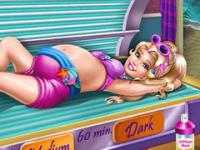 Pregnant princess tanning solarium h5
