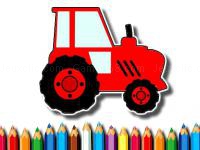 Easy kids coloring tractor