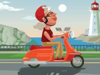 Jeu mobile City scooter ride coloring