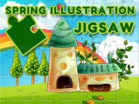 Jeu mobile Spring illustration puzzle