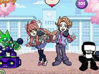 Senpai and monika kissing