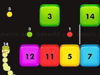 Jeu mobile Snake, blocks and numbers