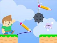 Jeu mobile Adventures thomas: draw and erase