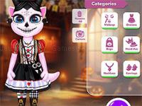 Jeu mobile Cat girl halloween preparation