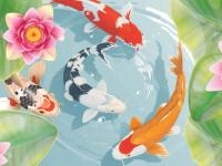 Jeu mobile Koi fish pond - idle merge game