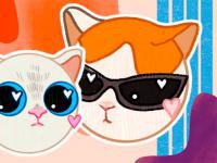 Jeu mobile Popcats: merge the cats!