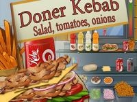 Doner kebab : salad tomatoes onions