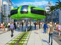 Gyroscopic elevated bus simulator public transport
