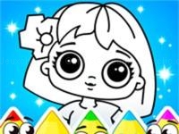 Coloring dolls game