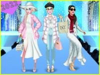 Winter white outfits: dress up game