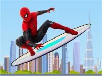 Spiderman skateboarding