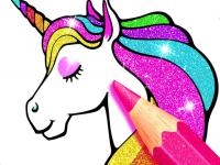 Unicorn coloring book glitter