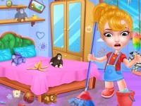 Baby doll house cleaning game
