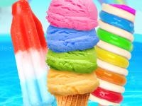 Rainbow ice cream and popsicles
