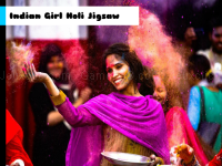 Indian girl holi jigsaw