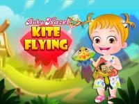 Baby hazel kite flying